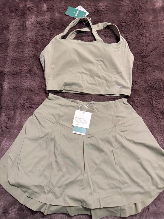 HALARA Dresses & Skirts - HALARA Sage Green Active Skirt & Crop Top Set